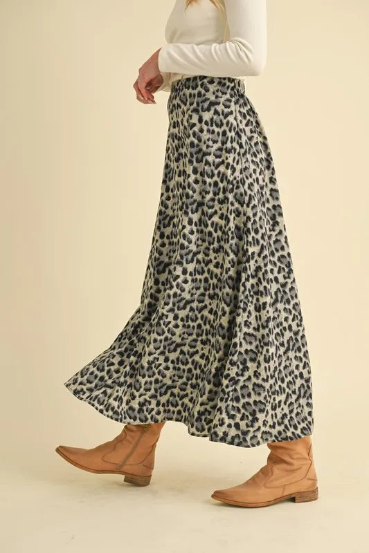 Aemi+Co Leopard Midi Skirt | Daverri Fashions