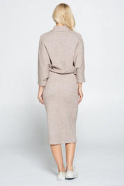 Sweater Knit Dolman Sleeve Midi Dress | Sweaters Daverri Fashions