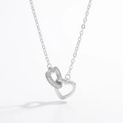 Silver One Size 925 Sterling Silver Inlaid Zircon Heart Necklace | Silver Necklaces Daverri Fashions