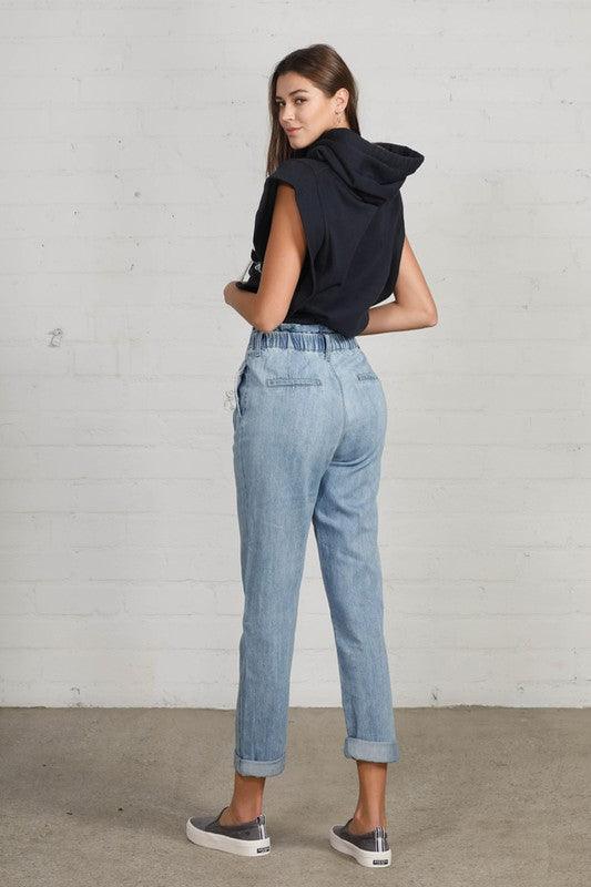 High Waist Relaxed Slouch Jeans | Jeans Daverri Fashions