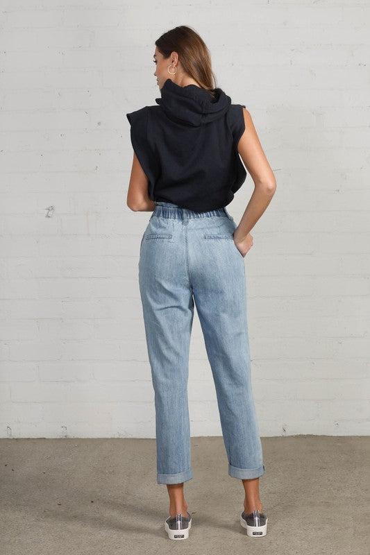 High Waist Relaxed Slouch Jeans | Jeans Daverri Fashions