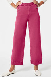 Fuchsia Pink High Waist Jeans with Pockets | Jeans Daverri Fashions