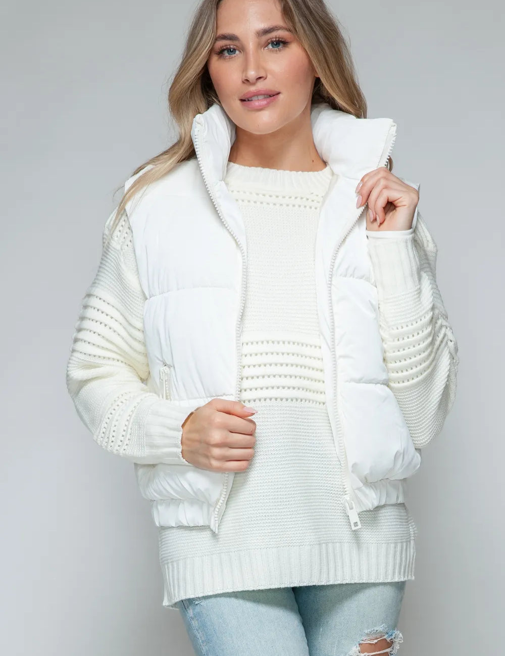 Off White Snobbish Fine Fur Lining Quilted Vest | Vest Jackets Daverri Fashions