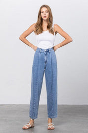 Slouchy Cropped High Waist Jeans | Jeans Daverri Fashions