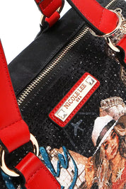 Martha Travels Italy Wide Handbag with Rhinestones | Handbags Daverri Fashions