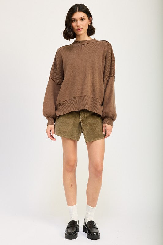 OVER FITTED LONG SLEEVE SWEATER TOP | Sweaters Daverri Fashions