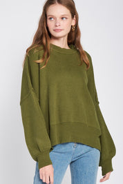 OVER FITTED LONG SLEEVE SWEATER TOP | Sweaters Daverri Fashions