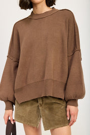 OVER FITTED LONG SLEEVE SWEATER TOP | Sweaters Daverri Fashions