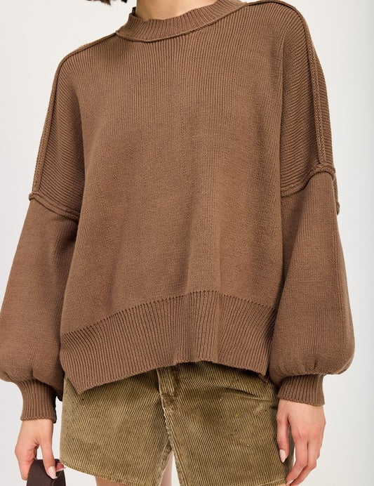 OVER FITTED LONG SLEEVE SWEATER TOP | Sweaters Daverri Fashions