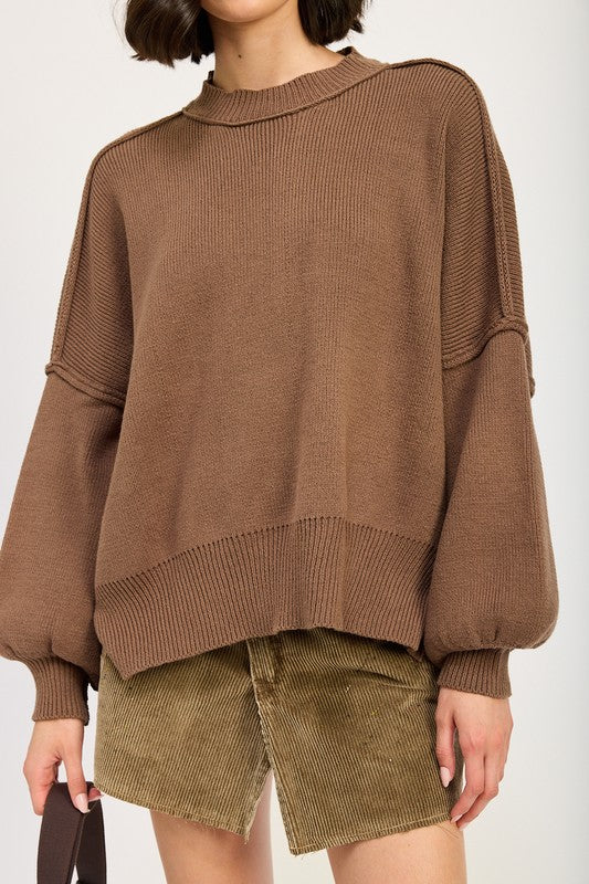OVER FITTED LONG SLEEVE SWEATER TOP | Sweaters Daverri Fashions