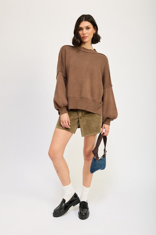 OVER FITTED LONG SLEEVE SWEATER TOP | Sweaters Daverri Fashions