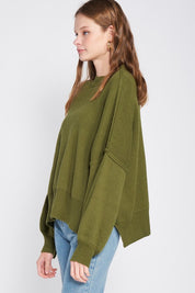 OVER FITTED LONG SLEEVE SWEATER TOP | Sweaters Daverri Fashions