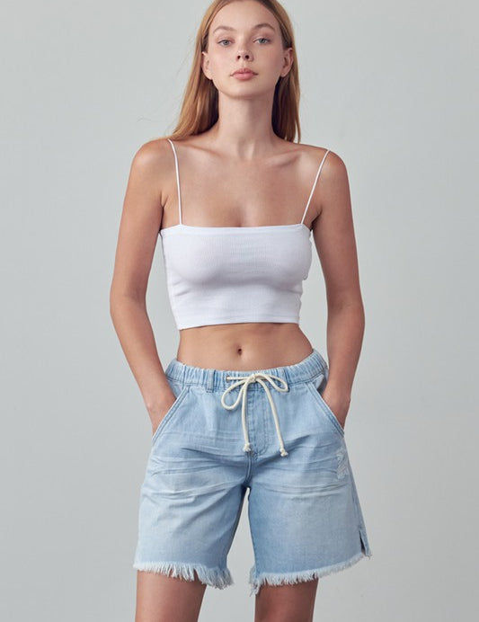 MID-RISE SLOUCH SHORTS | Denim Shorts Daverri Fashions