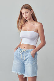 MID-RISE SLOUCH SHORTS | Denim Shorts Daverri Fashions
