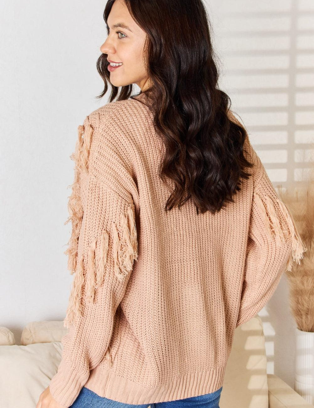 And The Why Tassel Detail Long Sleeve Sweater | Sweaters Daverri Fashions