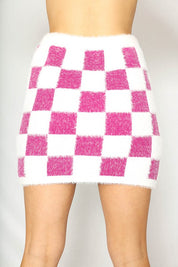 Fuzzy Checkered Skirt | Skirts Daverri Fashions