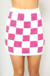 Fuzzy Checkered Skirt | Skirts Daverri Fashions