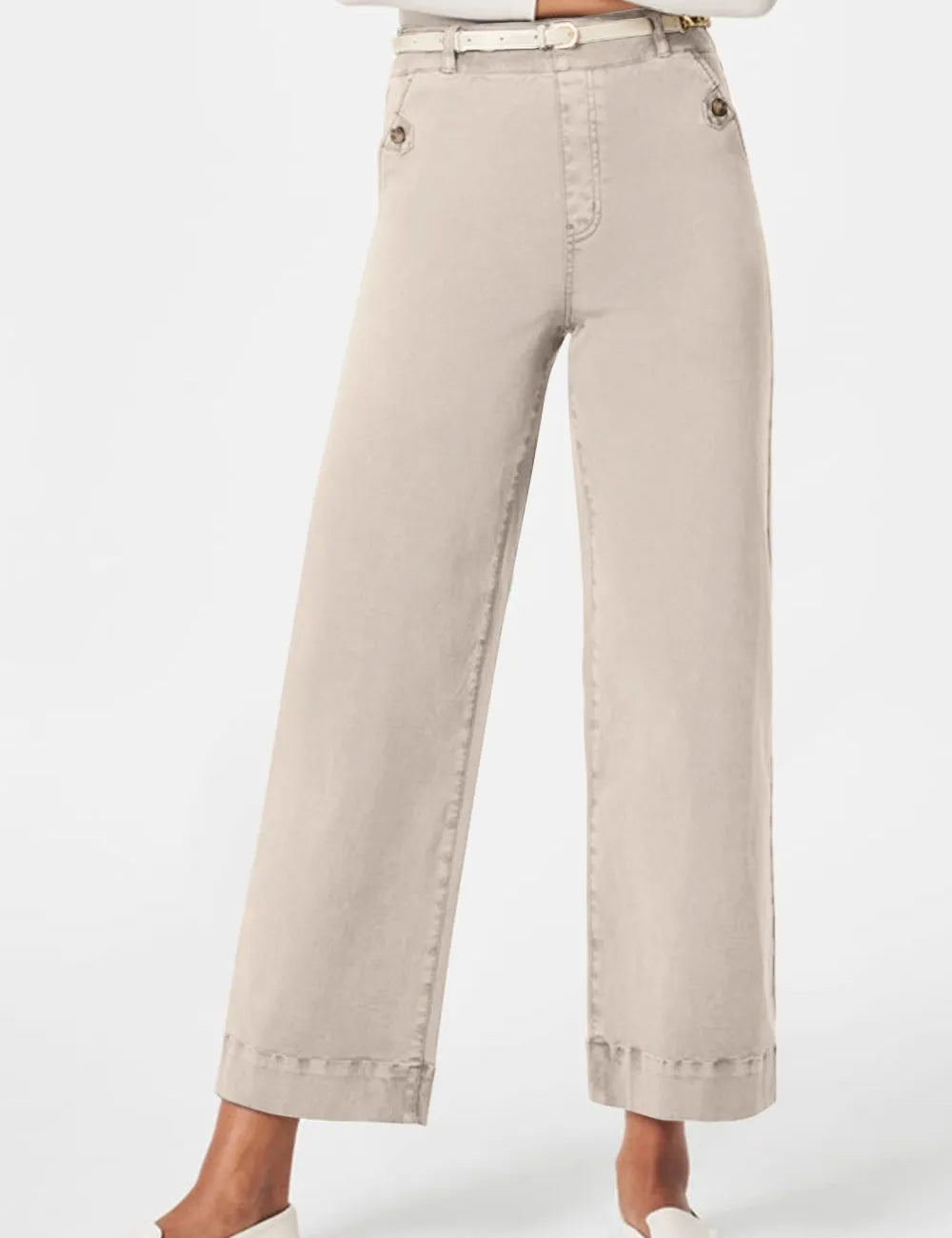 Tan High Waist Jeans with Pockets | Jeans Daverri Fashions
