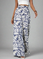 High Waisted Abstract Print Boho Palazzo Pants | Pants Daverri Fashions