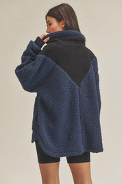 Aemi+Co Oversized Side Pockets Half Zip Pullover | Jackets Daverri Fashions