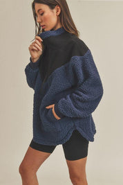 Aemi+Co Oversized Side Pockets Half Zip Pullover | Jackets Daverri Fashions