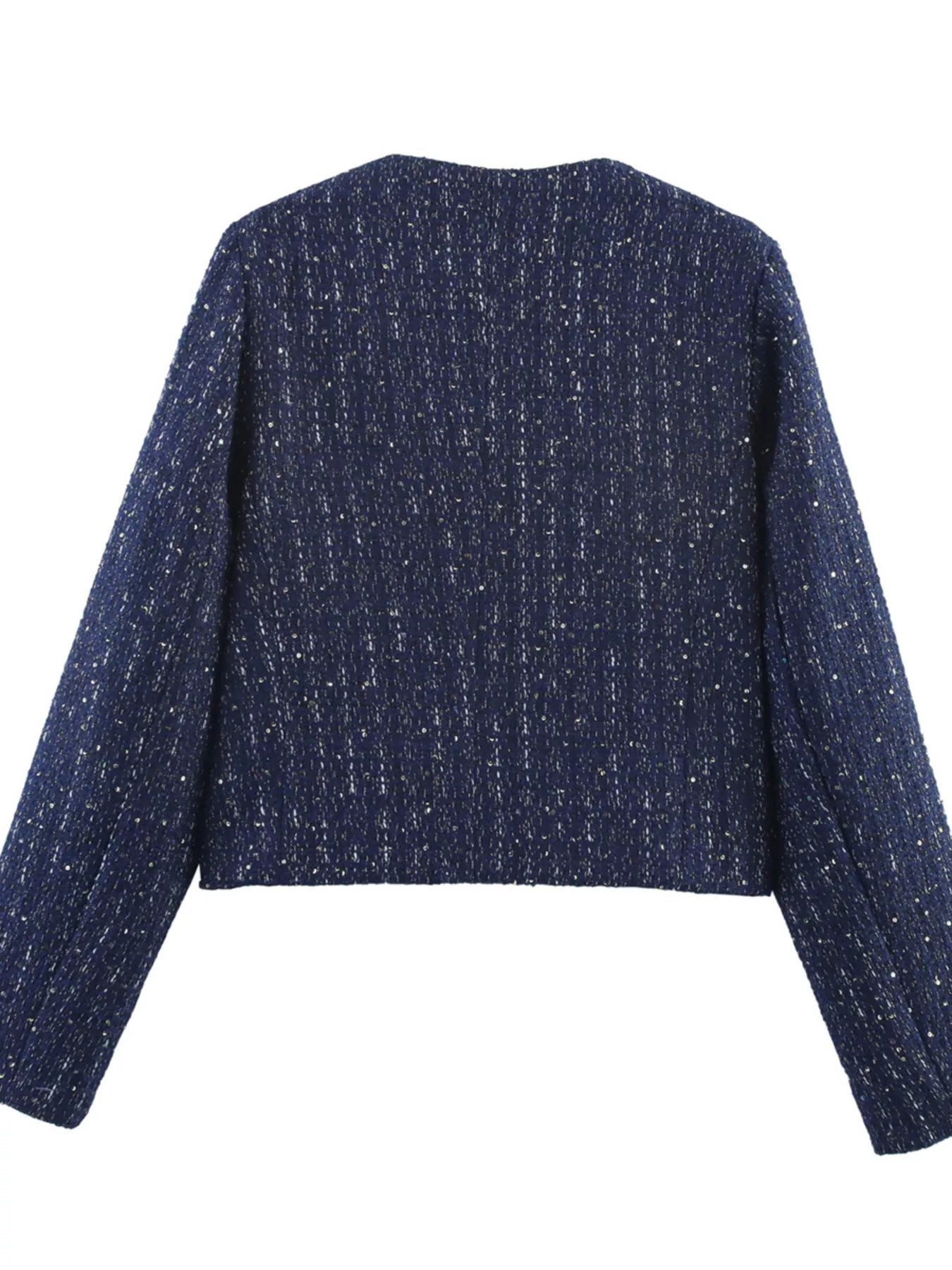 Tweed Button Up Cropped Jacket | Jackets Daverri Fashions