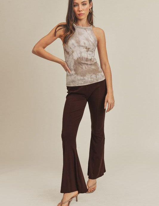 MOCHA Aemi+Co Gloria High Waisted Flare Pants | Pants Daverri Fashions