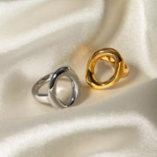 Modern Hollow Oval Ring | Rings Daverri Fashions