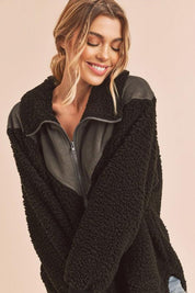 Aemi+Co Oversized Side Pockets Half Zip Pullover | Jackets Daverri Fashions