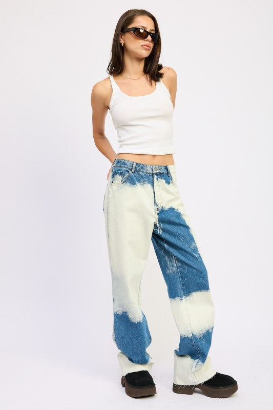 HIGH WAISTED TIE DYE JEANS | Jeans Daverri Fashions