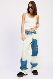 DENIM HIGH WAISTED TIE DYE JEANS | Jeans Daverri Fashions