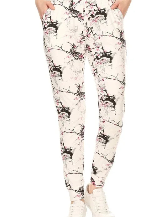 MULTI Leggings Depot Buttery Soft Printed Joggers with Drawstring | Daverri Fashions