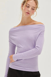 Taro HYFVE Off Shoulder Ribbed Knit Top | Tops Daverri Fashions