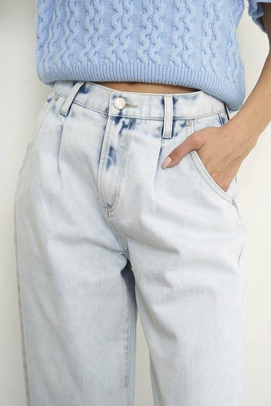 Light Wash High Waisted Slouchy Ankle Jeans | Jeans Daverri Fashions