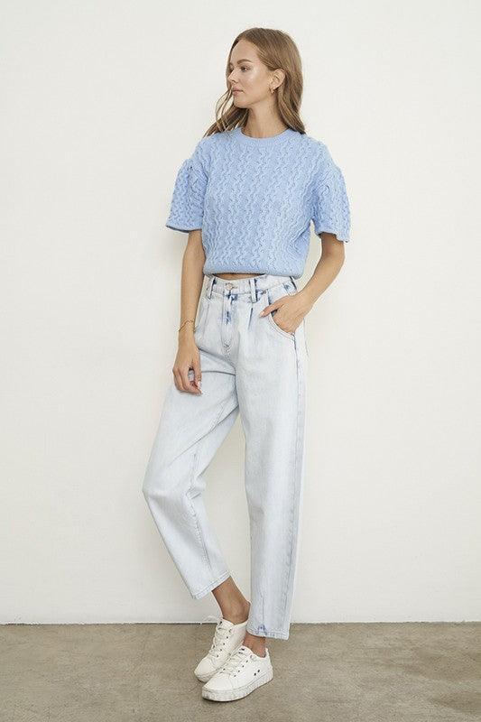 High Waisted Slouchy Ankle Jeans | Jeans Daverri Fashions