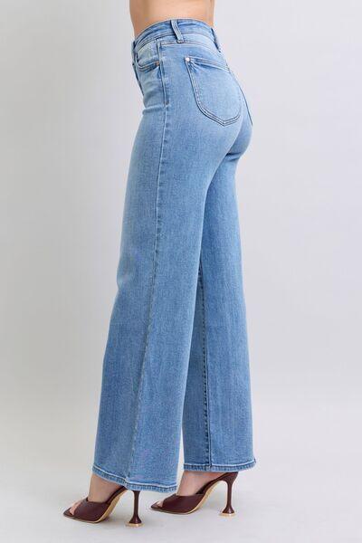 Judy Blue Full Size Wide Leg Jeans with Pockets | Jeans Daverri Fashions