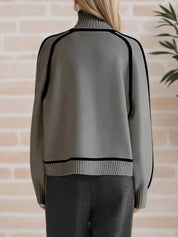 Contrast Trim Turtleneck Sweater | Sweaters Daverri Fashions