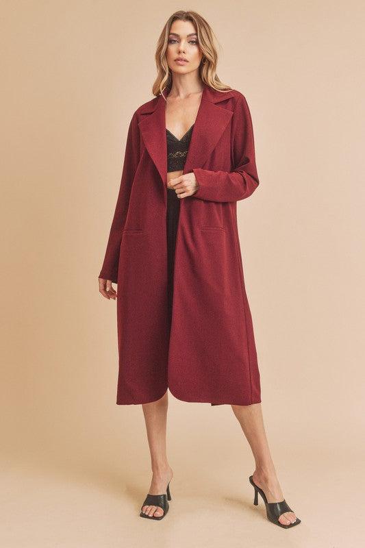 BURGUNDY Aemi+Co Jaslyn Coat | Coats Daverri Fashions