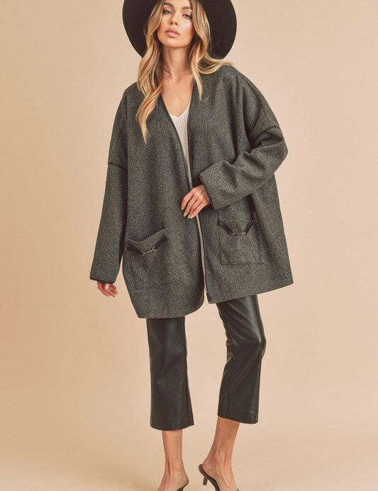 CHARCOAL Esme Kimono Jacket | Jackets Daverri Fashions