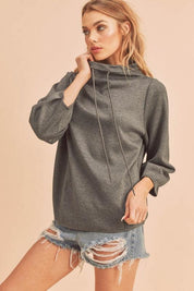 Aemi+Co Mock Neck Pullover Top | Tops Daverri Fashions