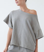 Garment Dyed Oversized French Terry Crop Top | Tops Daverri Fashions