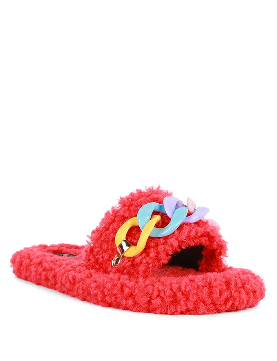ROSE Rola Acrylic Chain Slides | Slippers Daverri Fashions