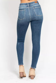 Judy Blue Full Size High Rise Button Fly Skinny Jeans Plus Size | Jeans Daverri Fashions