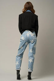 Star Print Ripped Slouchy Jeans | Jeans Daverri Fashions