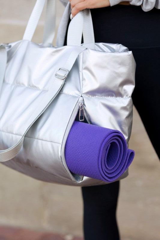 Metallic Puffer Tote | Handbags Daverri Fashions