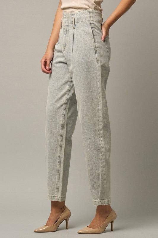High Waist Balloon Ankle Jeans | Jeans Daverri Fashions