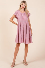 Mittoshop Lace Detail Ruffled Button Down Tiered Dress | Daverri Fashions