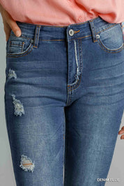 Umgee Distressed Skinny Jeans with Pockets | Jeans Daverri Fashions
