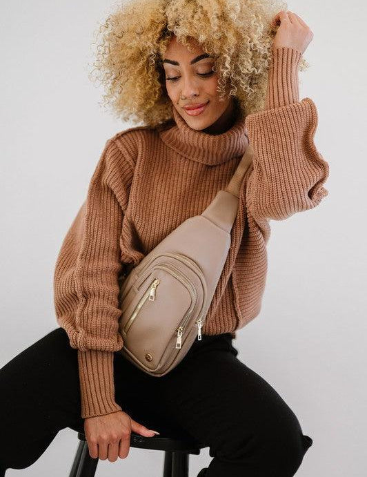 Vegan Leather Multi Pocket Crossbody | Handbags Daverri Fashions