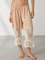 Floral Lace Patchwork Pants | Pants Daverri Fashions